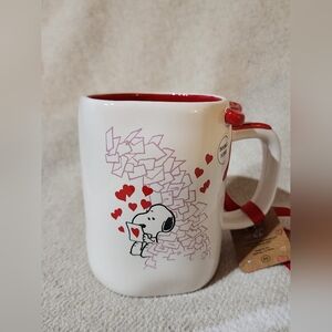 NWT Rae Dunn & Peanuts Snoopy "Be Mine" Valentine's Love Letter Double-sided Mug